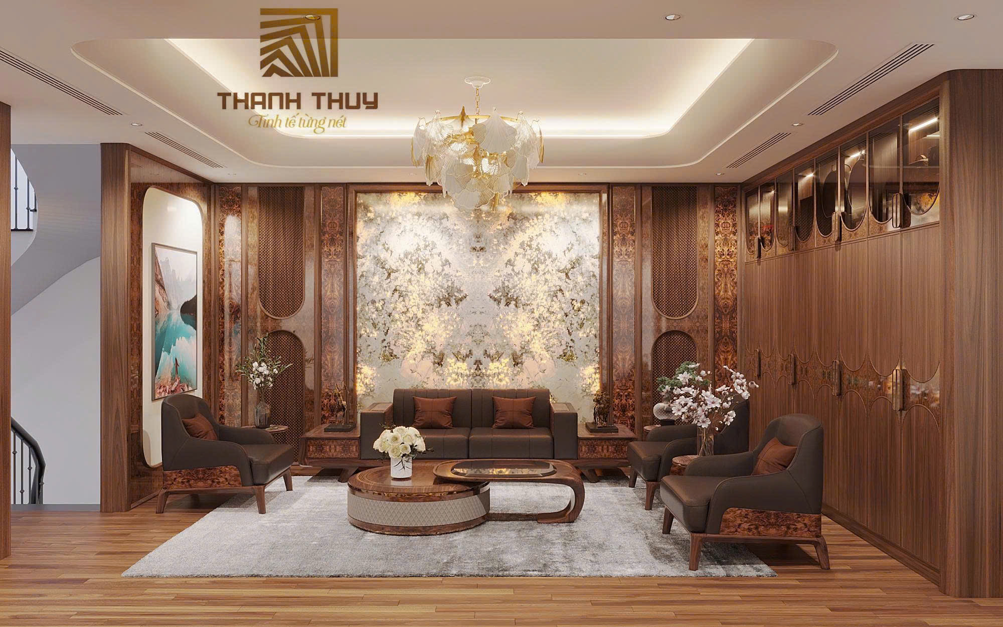 🏡 DỰ ÁN THIẾT KẾ NỘI THẤT GỖ ÓC CHÓ – ĐẲNG CẤP LUXURY GIỮA LÒNG HÀ NỘI