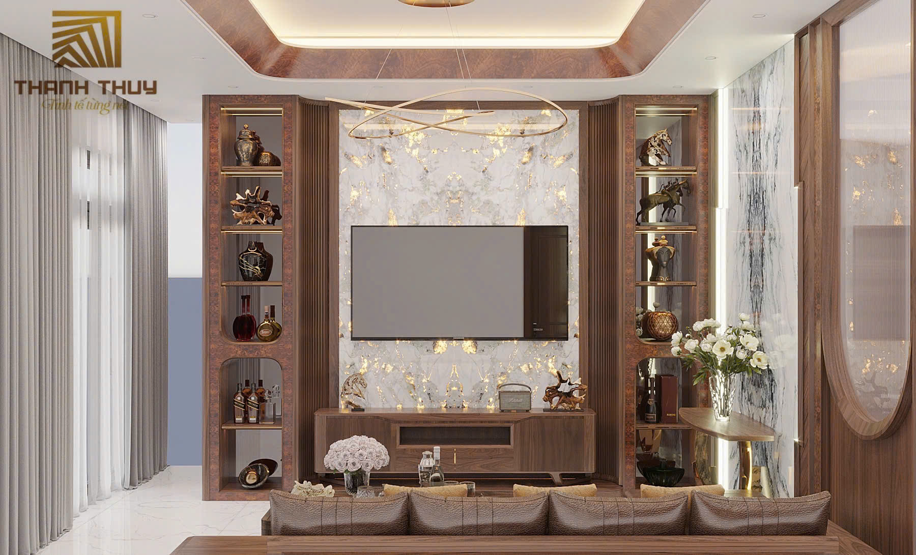 🛋 [PHÒNG KHÁCH NHÀ NGƯỜI TA – GỖ ÓC CHÓ ĐƠN GIẢN MÀ ĐẮT GIÁ]